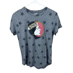 Tailgate Gray & Black Ladies Florida State Seminoles Star Graphic T-Shirt Size L